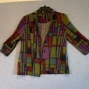 Ali Miles Multicolor Geometric Blazer
